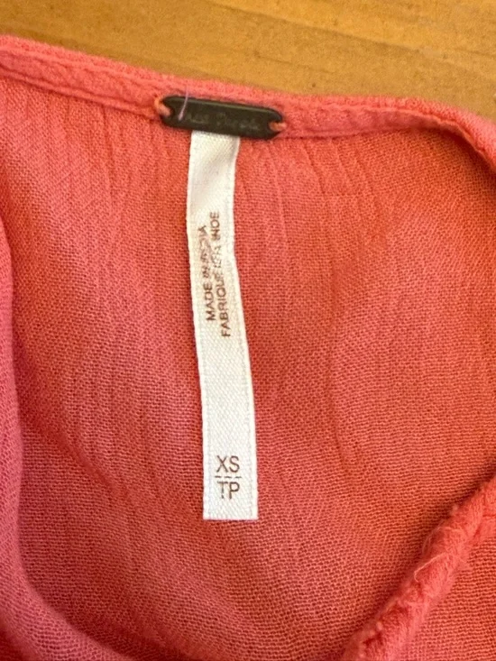 Free People Meadows Of Medallion Slip Swing Dress S coral Embroidery Boho Beach - Picture 8 of 12